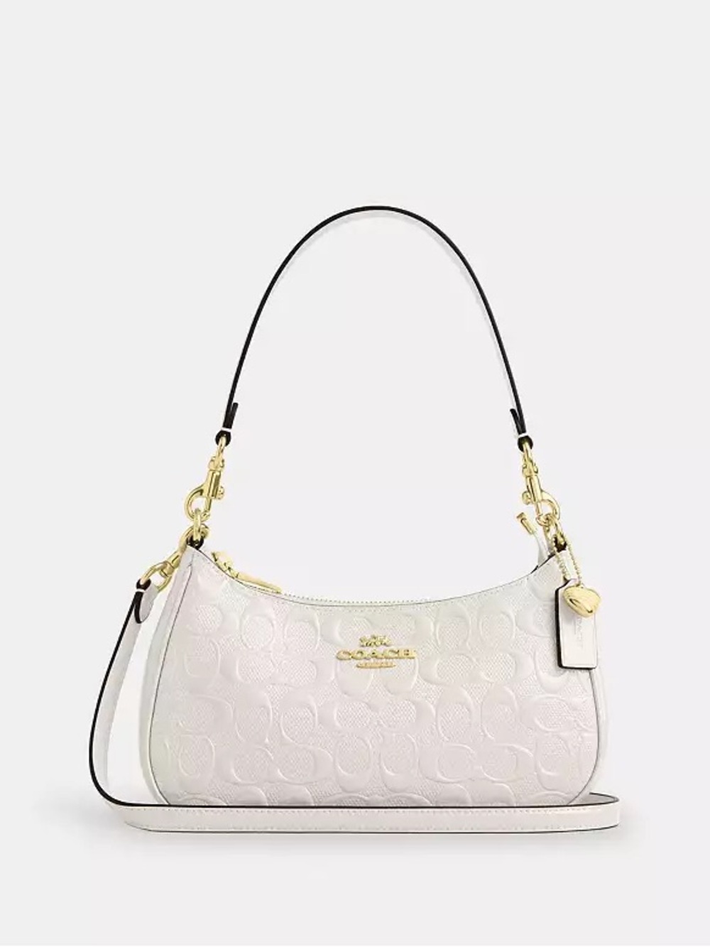 Chalk/ Gold Teri Coach Purse Signature Leather